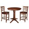 International Concepts 36 in. Round Pedestal Counter Height Table with 2 Emily Counter Height Stools - 3 Piece Set K581-36RT-27-S6172-2 - alternate 2